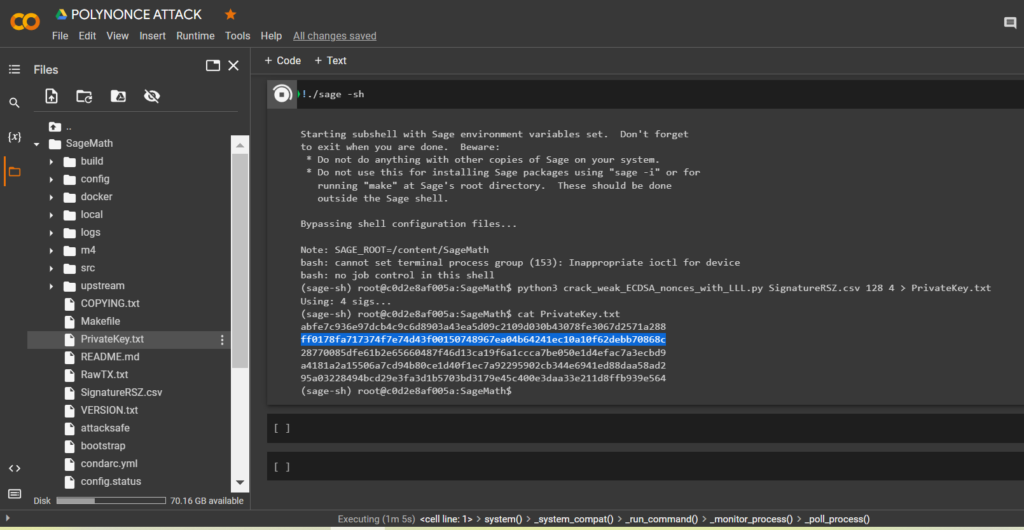 POLYNONCE ATTACK use BITCOIN signatures as a polynomial to an arbitrarily high power of 128 bits to obtain a private key